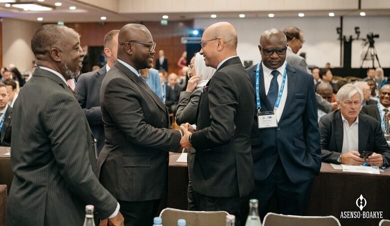 • Mr Asenso-Boakye (second from left) interacting with some of the dignitaries in the programme