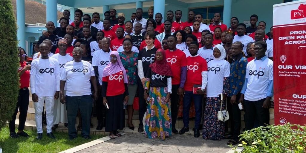 • Officials from the PN Africa and French Embassy with the youth, women and CSOs after the event