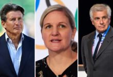 Sebastian Coe, Kirsty Coventry and Juan Antonio Samaranch