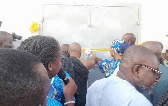 • Mrs Samira Bawumia with some officials cutting the tape to inaugurate the facility