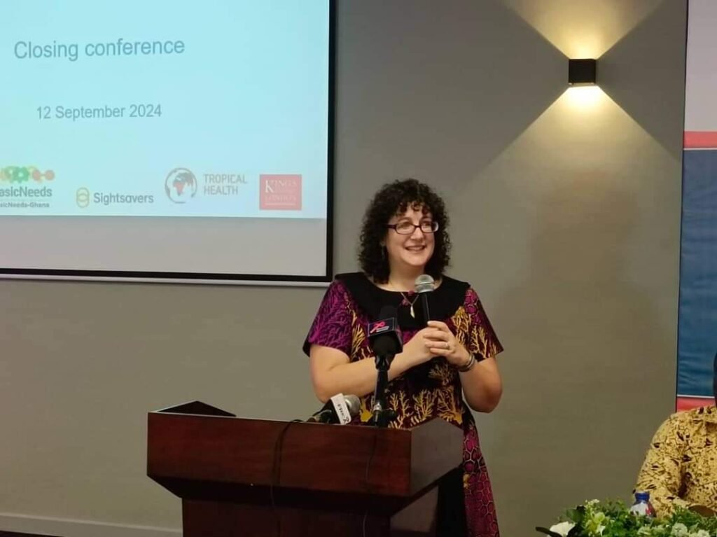 1. Ms Lyla Adwan-Kamara, Team Leader of Ghana Somubi Dwumadie, delivering an address at the closing ceremony