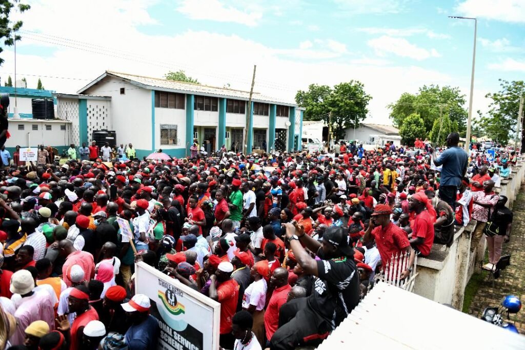 Tamale NDC supporters during the demonstration.Photo. Geoffrey Buta