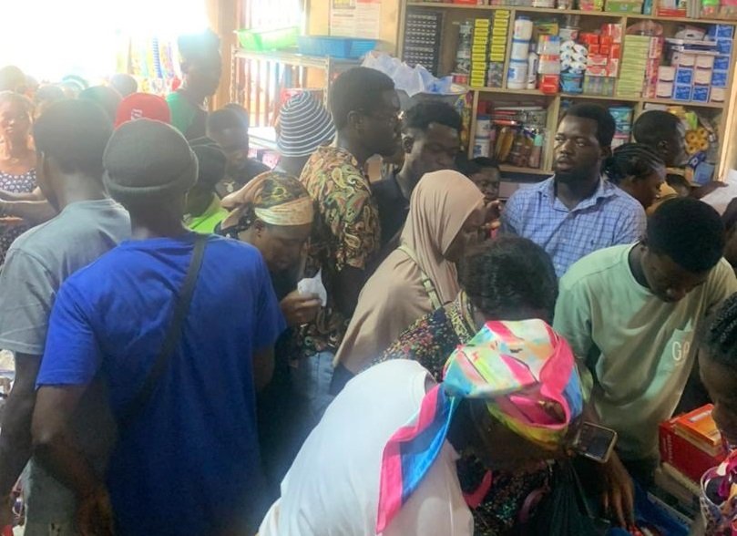 • Some parents purchasing books for their wards at the Makola market