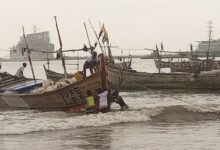 • Boats parked awaiting premix fuel