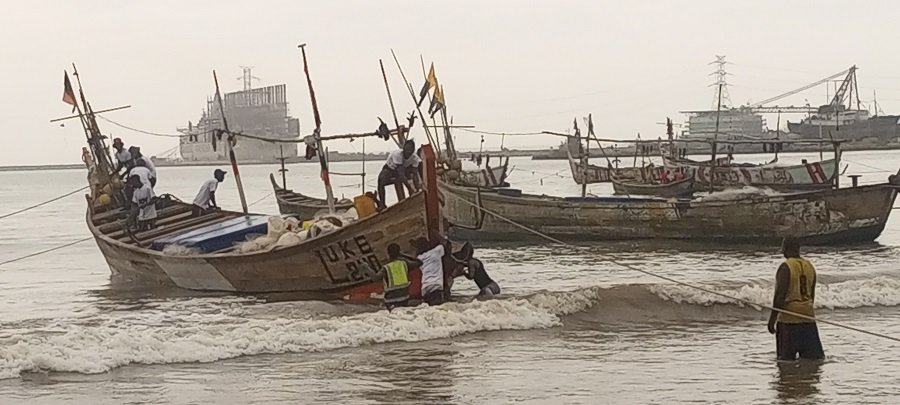 • Boats parked awaiting premix fuel