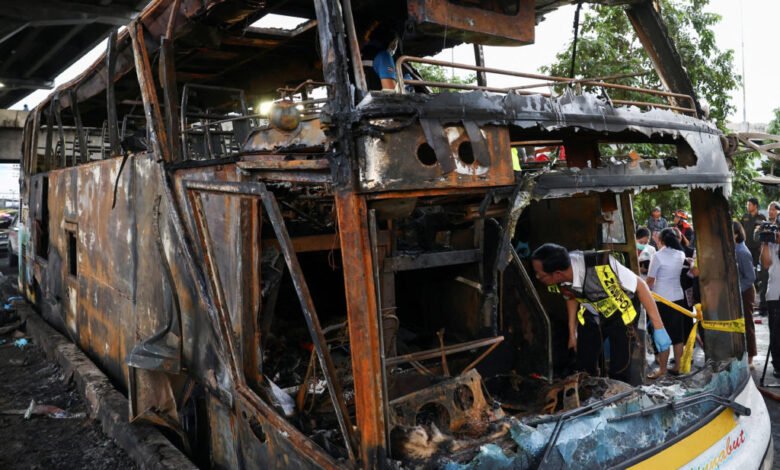 • Rescuers pulled children's bodies from the charred wreckage