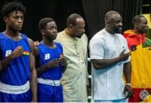 • Alhaji Fuseini (middle) with some boxers and officials of the team