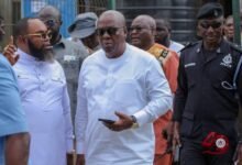 • Former President Mahama arriving at the Sekondi Methodist Park for the service