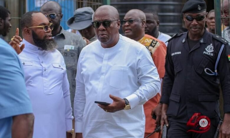 • Former President Mahama arriving at the Sekondi Methodist Park for the service