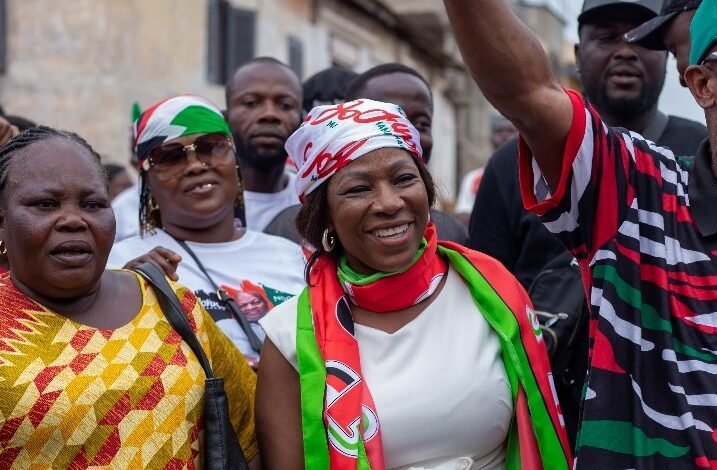 Dr Grace Ayensu Danquah (NDC) on a walk with supporters