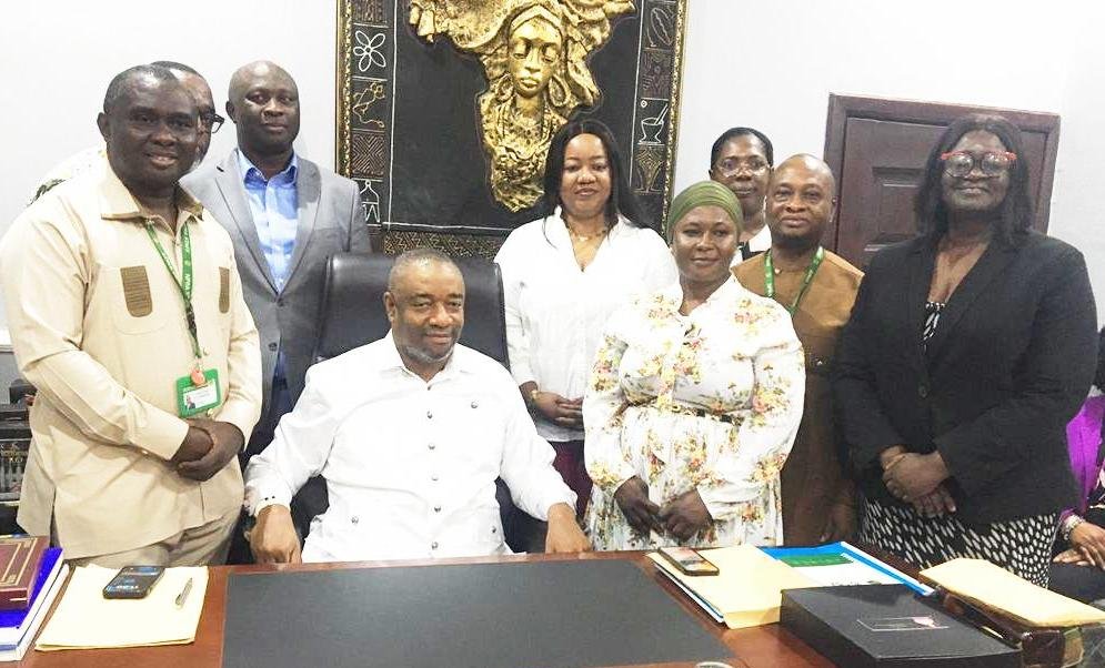 • GaMantse, NiiTackieTeikoTsuru II (seated) with Mr John Mbroh(left) and other officers of NPRA