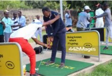 • Mr Phil Johny Quartey of Metro TV Sports and other journalists taken through some golf drills