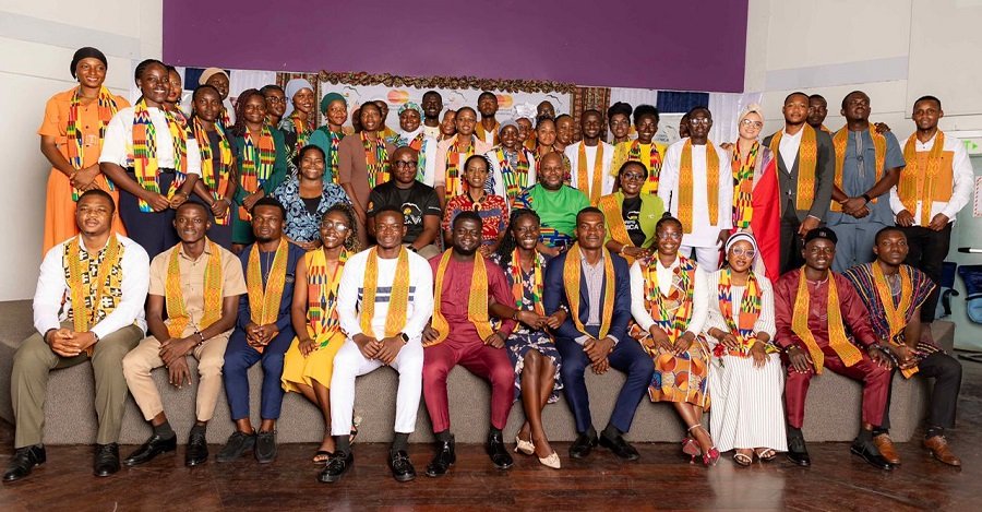 • The volunteers sworn in to begin their service with CorpsAfrica, Ghana