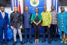 • Osafohene Dr Afua Asabea Asare (middle) with other dignitaries