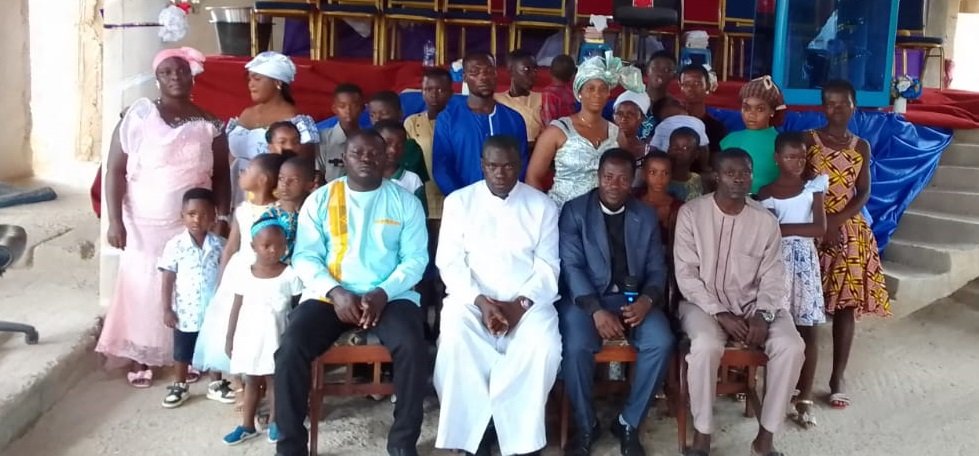 • Prophet Owusu Ansah (second from right seated) with some members of the congregation