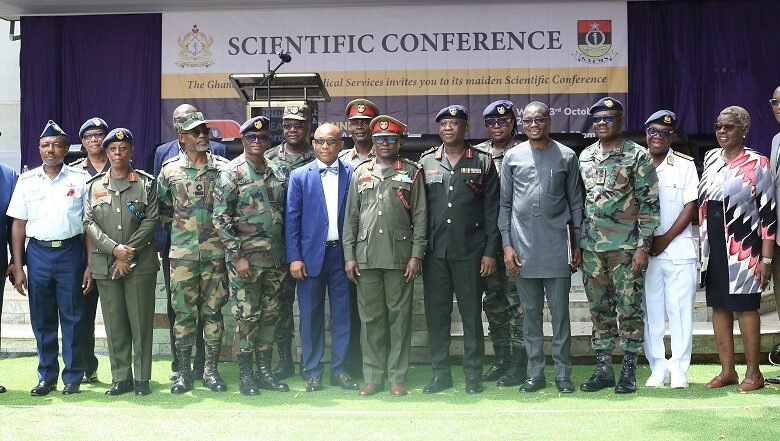 • Major General Joseph Prince Osei-Owusu (middle) with other officers after the conference