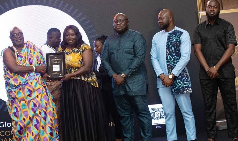 The GMA team receiving the award