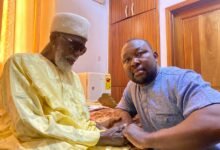 The National Chief Imam with Mr Mensah at his residence at Fadama