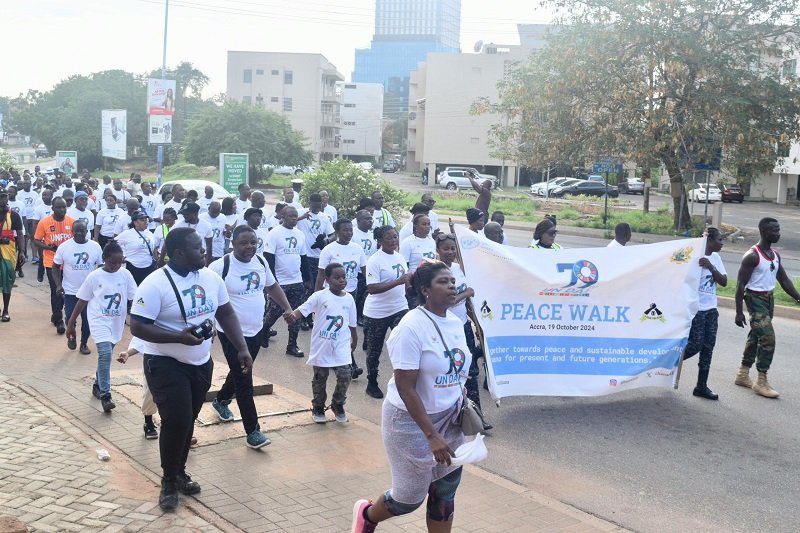 • Participants during the walk. Photo Stephanie Birikorang