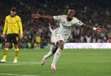 Vinicius Junior celebrates Real Madrid's second goal