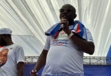 • Mr Nitiwul (inset) speaking at the rally