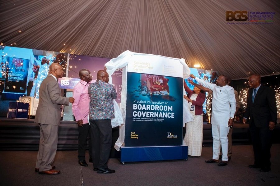 Prof. Boateng (second from left) with former Supreme Court Judge, Justice Jones Dotse, (left) and other dignitaries launching his book