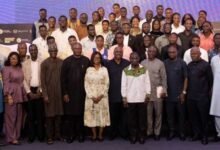 • Dr Richard Ampofo Boadu (middle) with the stakeholders at the forum