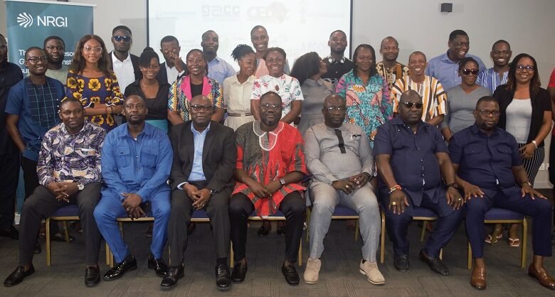 • Mr Sebastian Tiah (third from left) with other stakeholders after the programme Photo: Stephanie Birikorang