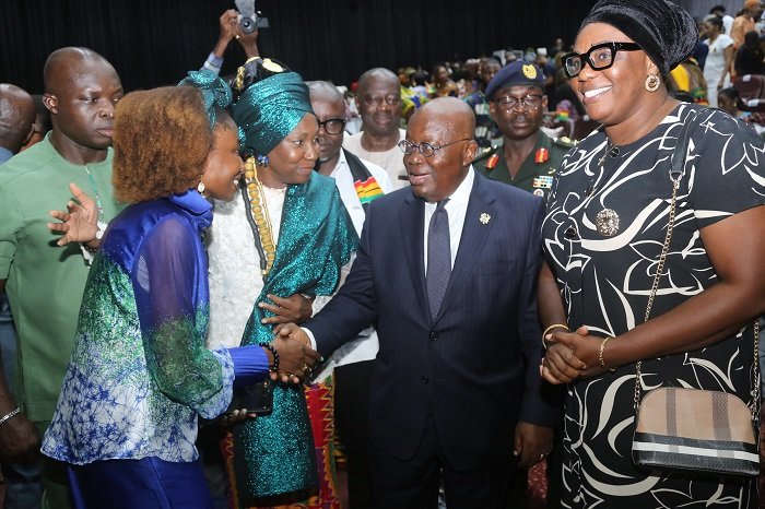 • President Akufo-Addo exchanging pleasantries with some members of the diaspora after having been sworn in as Ghanaian citizens