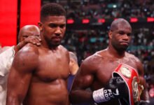 Daniel Dubois (L) and Anthony Joshua