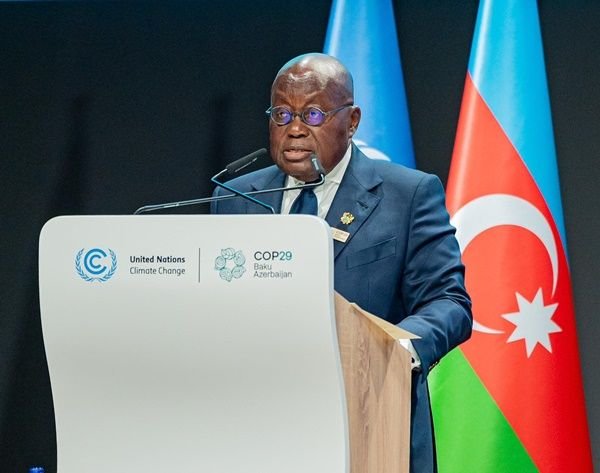 President Akufo-Addo speaking at the COP 29 conference