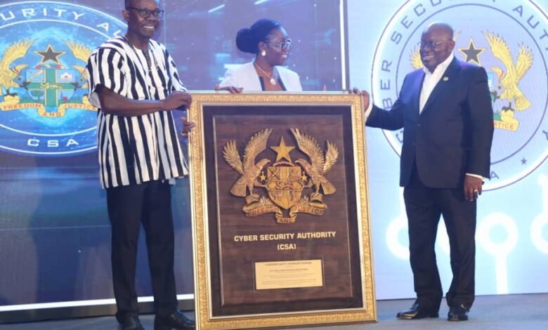 • President Akufo-Addo (right) receiving his award at the programme