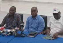 • Dr Richard Ahiagbah (middle), Mr Pope Yevoo (left) and the Regional Communication Officer, Perry Nuwordu, at the press conference