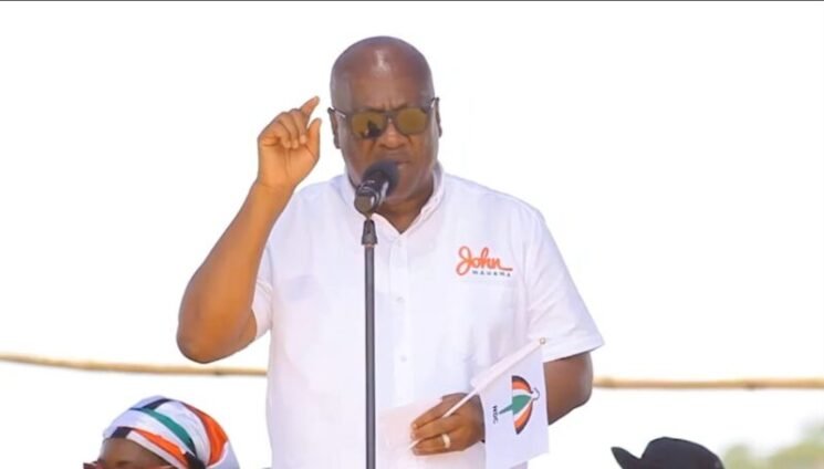 • Mr John Mahama addressing a mini rally