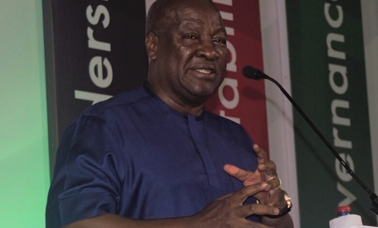 • Mr Mahama (inset) addressing the gathering Photo: Stephanie Birikorang