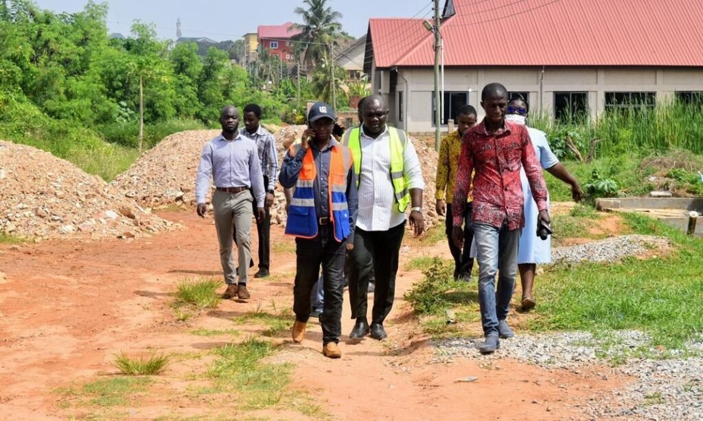 • Mr Nartey (middle) inspecting some of the projects Photo: Stephanie Birikorang