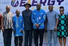 • Mr Sanie (third right), Mr Amonoo-Neizer (fourth right) with Mr Amissah-Arthur (fourth left) and other dignitaries after the launch