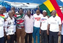 • Rev. Antwi (left) and members of the political parties