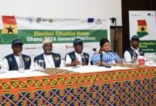 Rev Dr. Adu-Gyamfi (middle) addressing the gathering