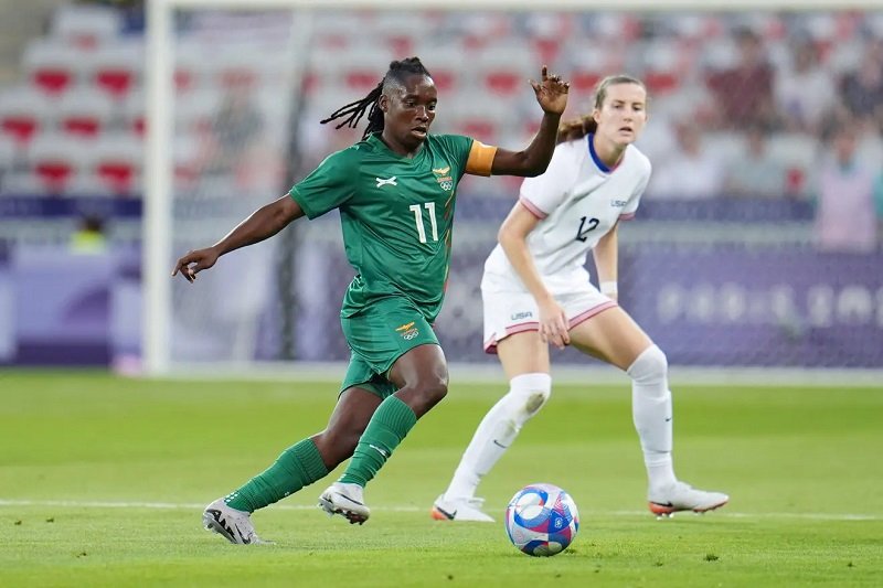 • Barbra Banda with the ball