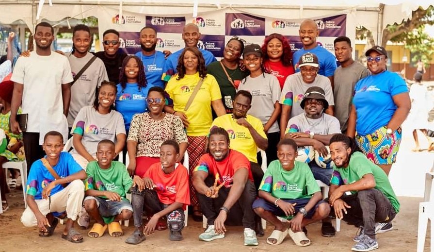 • Co-founders and Team Members of the foundation with some of the children that registered for the initiative