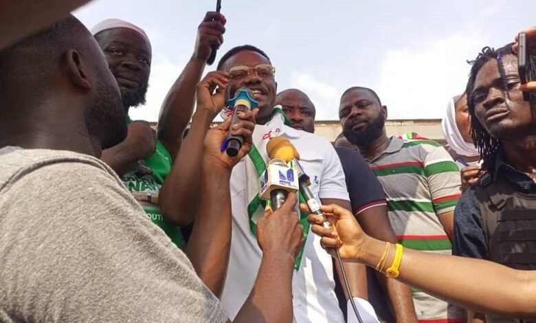 • MP-elect for Okaikwei South addressing the media and party faithful