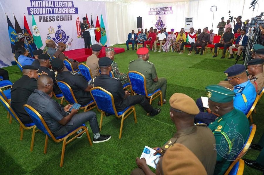 • Dr Dampare (standing) addressing representatives of political parties Photo: Victor A. Buxton