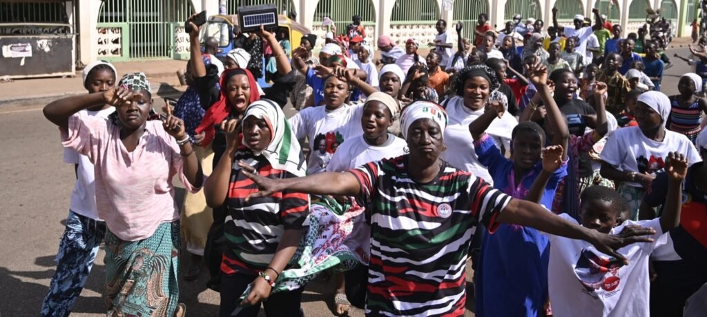 A section of party supporters celebrating on the street of Tamale. Photo  Geoffrey Buta