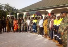 • Chiefs and officials after the handover of the facility