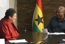 • President-elect John Mahama interacting with Ms Virginia Palmer