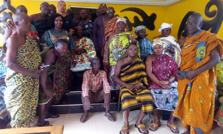 • Nana Danso Agyei (seated), sub- chiefs and management of the company