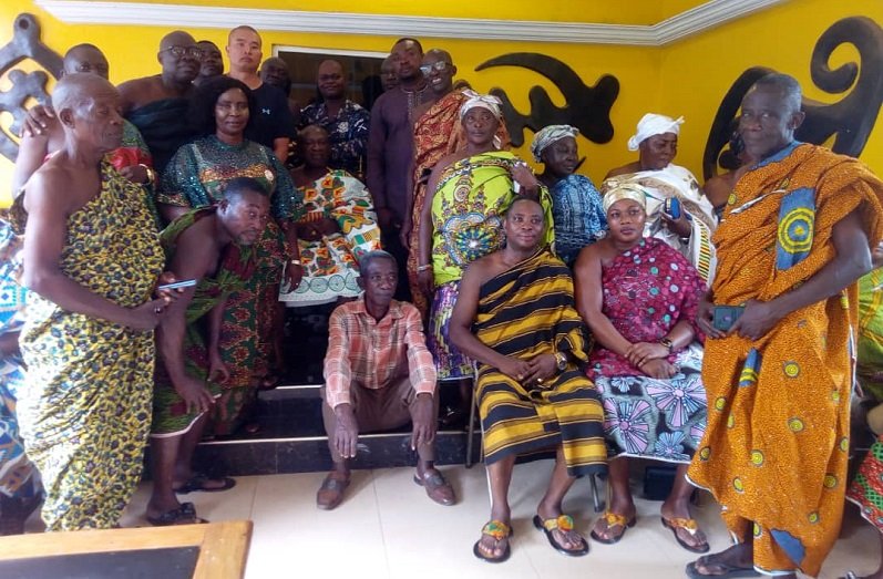 • Nana Danso Agyei (seated), sub- chiefs and management of the company