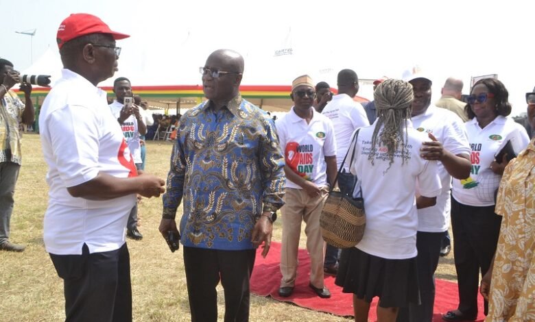 • Mr Kyei-Mensah-Bonsu (second from left) in a chat with Dr Atuahene Photo: Victor A. Buxton