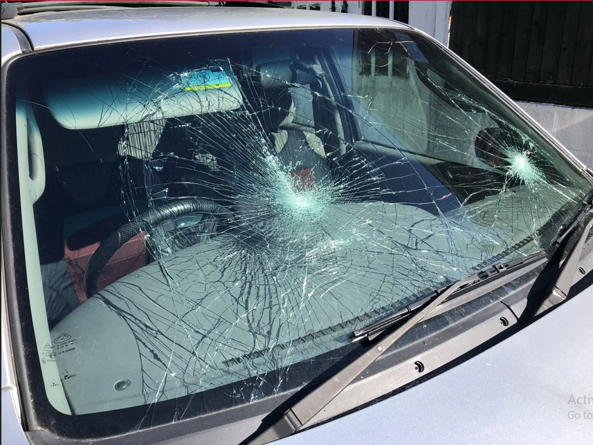 • Broken windscreen